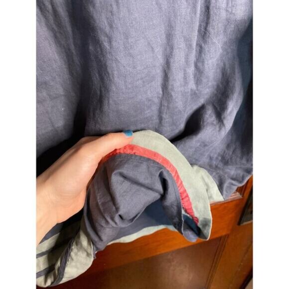 Blue Gray Linen Boden Retro Dress 8 - Picture 7 of 8
